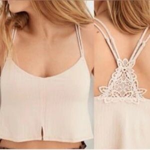 NWOT aerie ribbed crochet racerback crop top size XXL